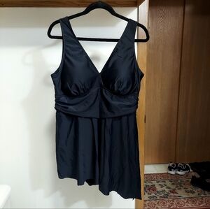 Torrid Women’s V-Neck Black Swimdress